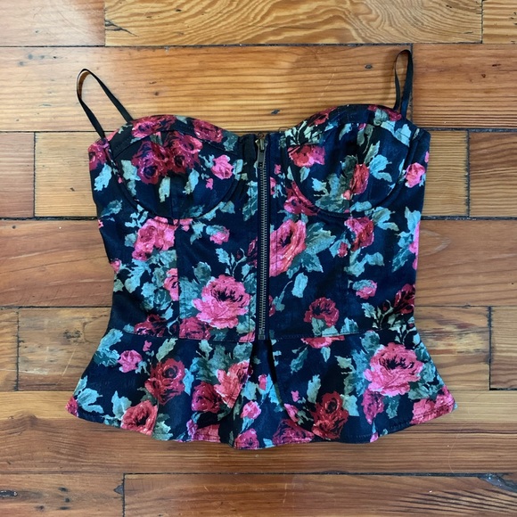 Satin Roses Corset - Picture 2 of 3